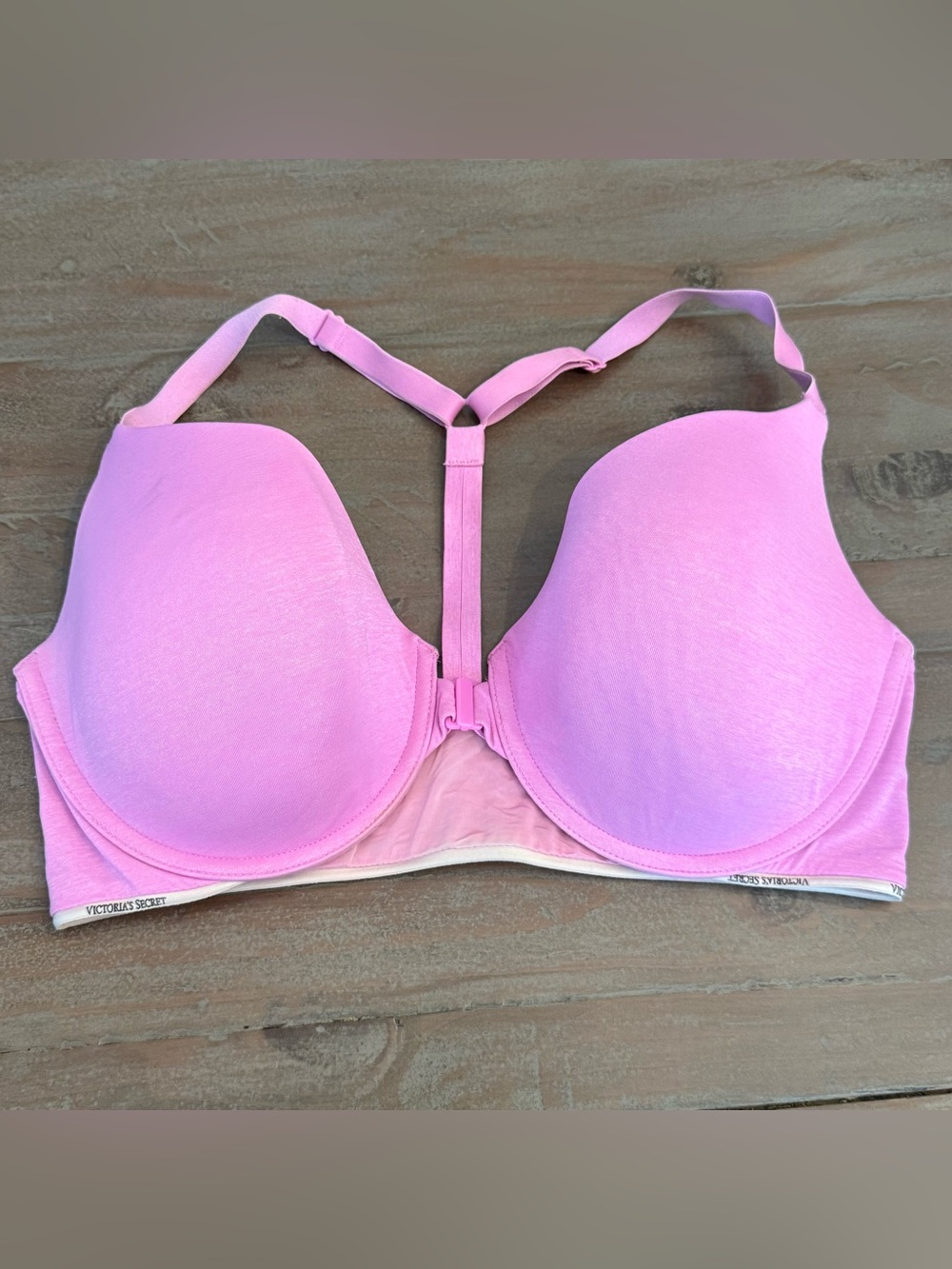 Victoria’s Secret Racerback T-Back Semi Demi bra Pink Sz 36DD Preowned